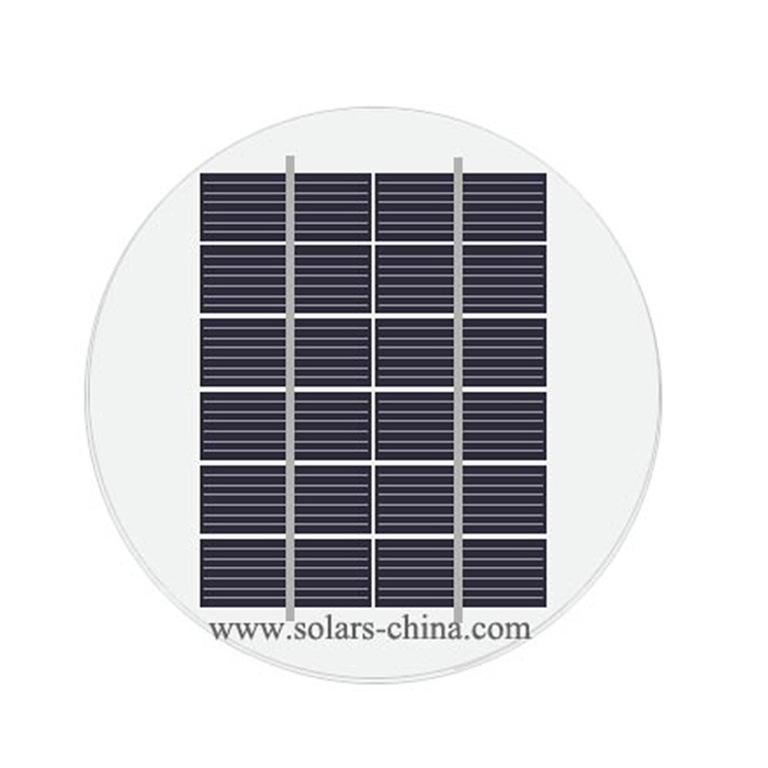 2W round solar panel